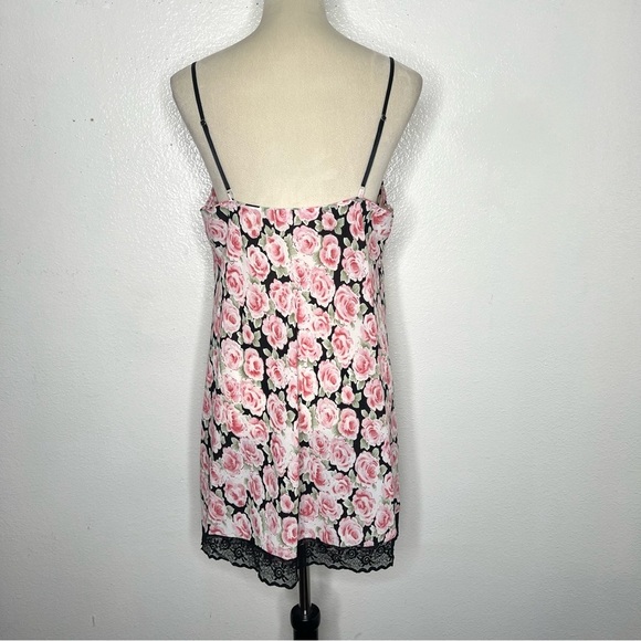 VINTAGE Oscar De La Renta Pink Label 90s Lace Trip Floral Slip Size Medium - Picture 6 of 12